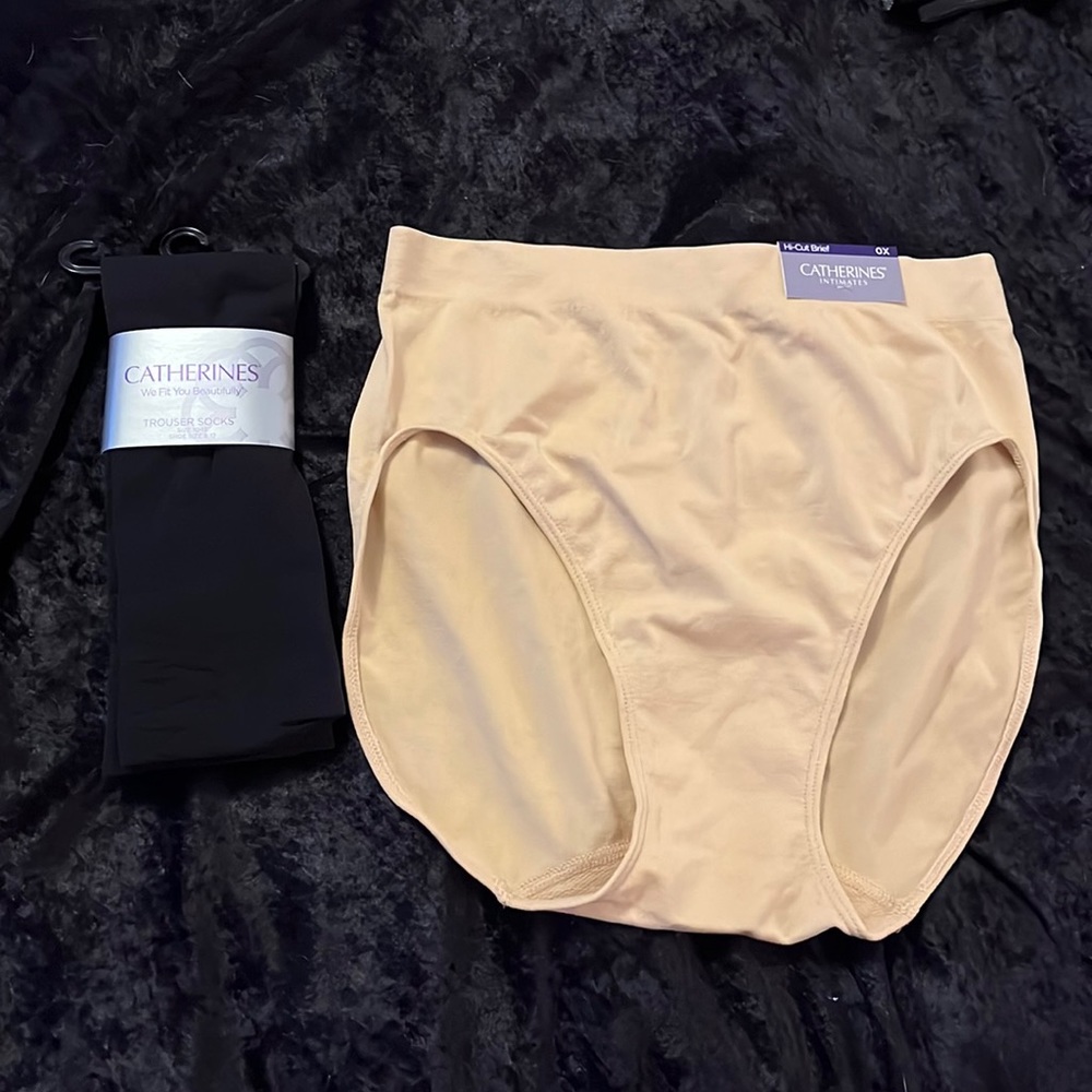 Catherine’s Hi-cut brief (size 0) and Trouser Socks